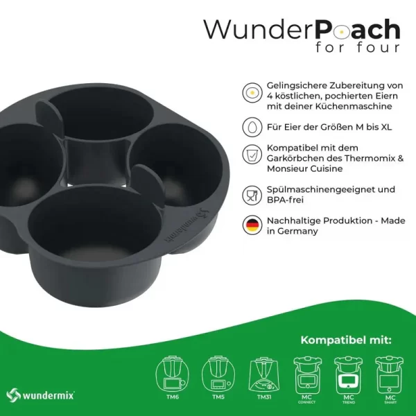 Pocheerinzet 4 | WunderPoach® voor Thermomix® kookmandje (Wundermix) - Afbeelding 3