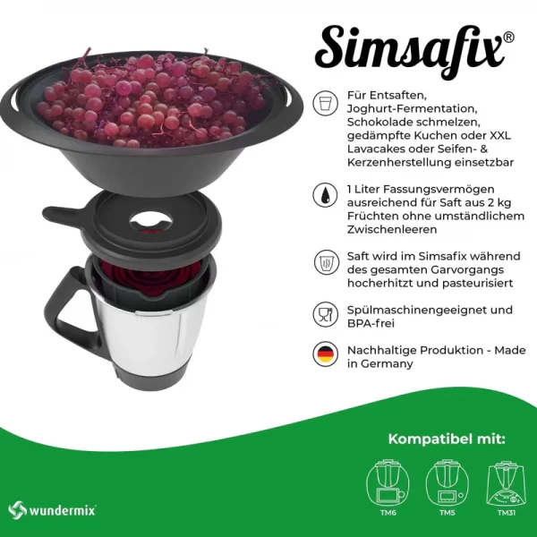 Stoomsapper | Au Bain Marie | Simsafix® voor Thermomix® TM6, TM5, TM31 en TMFriend® (Wundermix) - Afbeelding 3