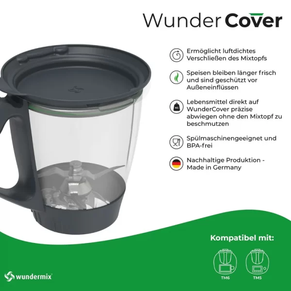 Vershouddeksel met weegfunctie WunderCover® voor Thermomix TM6, TM5 (Wundermix) - Afbeelding 2