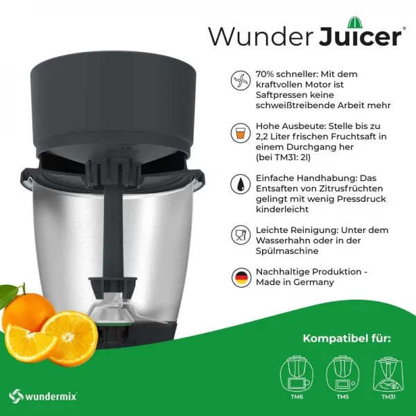 Juicer Sapcentrifuge WunderJuicer® voor Thermomix TM6, TM5, TM31 (Wundermix) - Afbeelding 4
